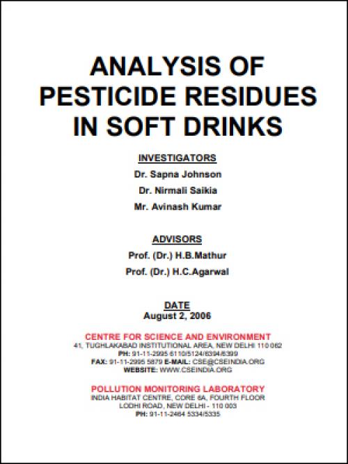 Analysis of pesticide residues in soft drinks2006